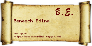 Benesch Edina névjegykártya